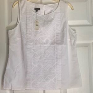 White sleeveless top Talbots